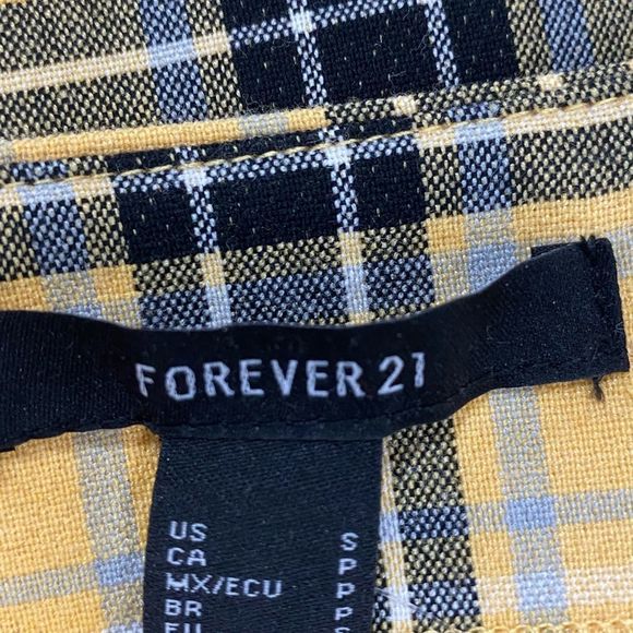 FOREVER 21 Yellow Plaid "Clueless" Dress Size S - Picture 7 of 8